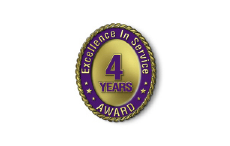 Excellence in Service - 4 Year Award